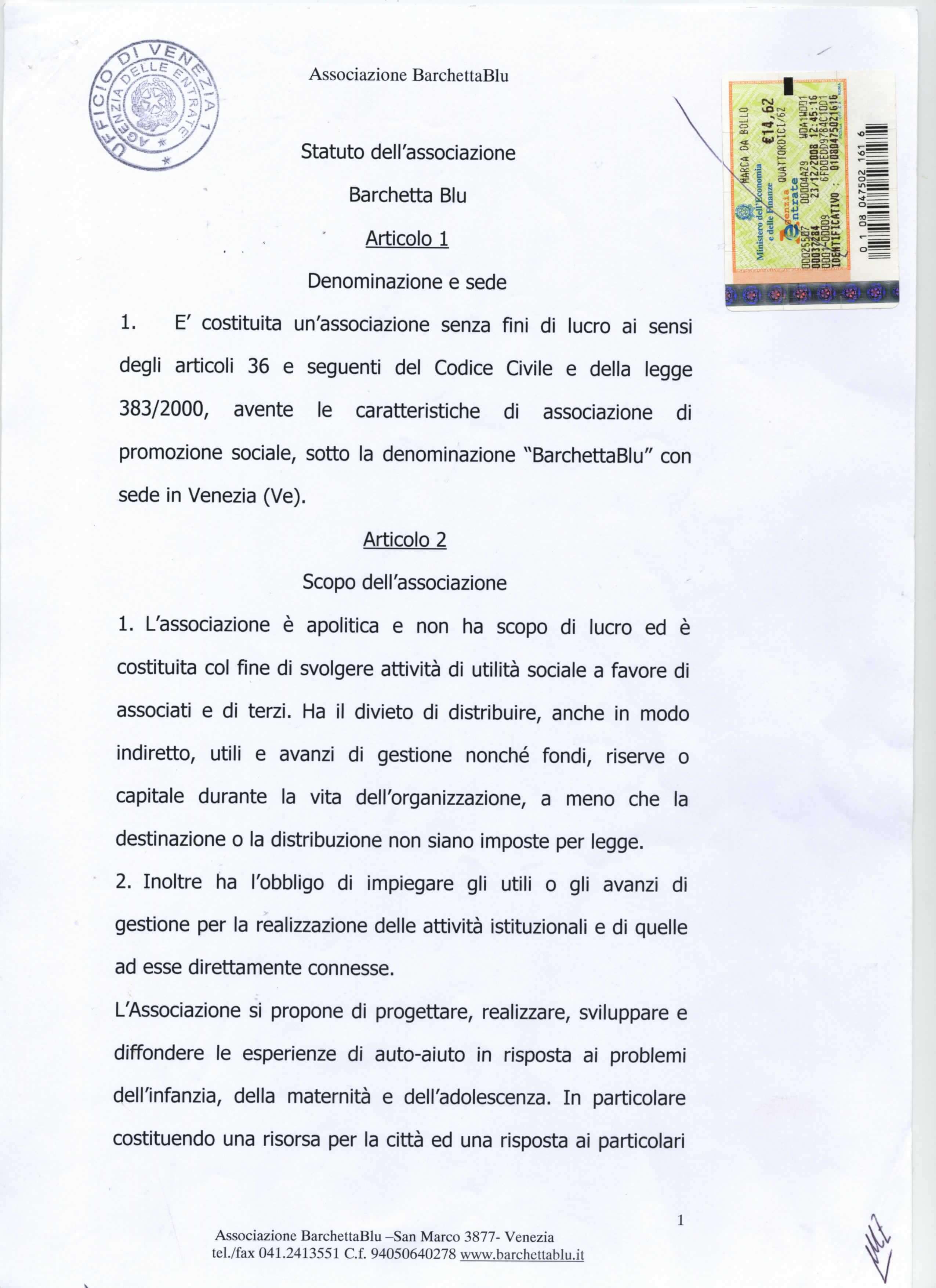 sTATUTObARCHETTAbLURIDOTTO Pagina 01